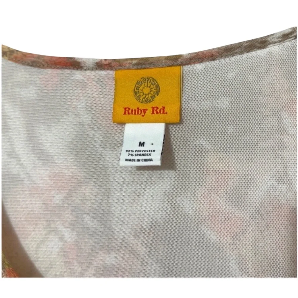 Ruby Rd Womens Layered Ruffle Mesh Tank Top - Picture 2 of 4